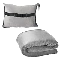 Dwitkul Reisedecke Ultraleicht Warm für Flugzeug & Auto Camping Decke und Kissen Set 2 in 1 Flugzeugdecke Tragbar Travel Blanket für Urlaub, Büro, Zuhause und Geschäftsreisen (127 x 152 cm, Grau)