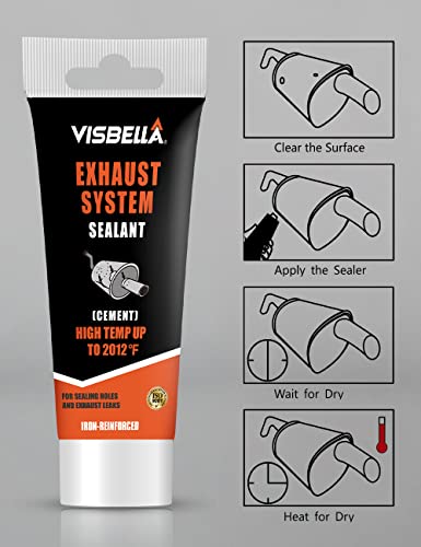 Visbella 75G Auto Vehicle Exhaust System Sealant, Non-Slumping Professional Repair Crack Adhesive Super Glue Sealer For Car Mufflers, Tailpipes, Catalytic Converters #TOP5