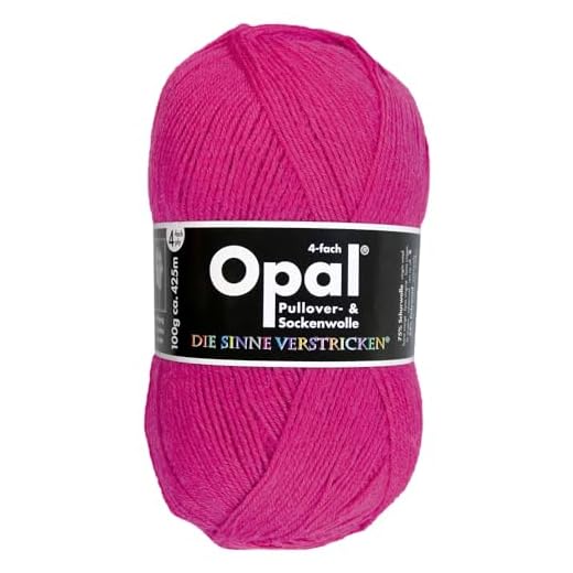 Frida's Wollhaus Opal 100 g Uni 4-fach Sockengarn Strümpfe Stricken filzfrei Wolle 35 Farben (5194 | Pink)