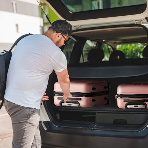 Luggage Set of 3, ABS+PC Hardside Suitcase Sets with TSA Lock 4 Spinner Wheels, Lightweight Trolley Travel Case for Carry On Check-in Business Trip, 20" 24" 28"4