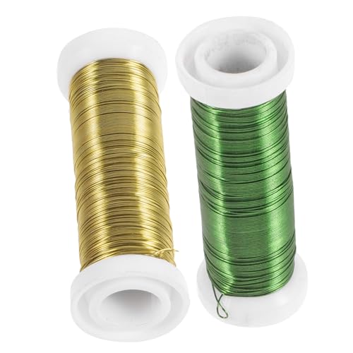 HOODANCOS 2 Pack Metal Flower Stems DIY Floral Wire Florist Wire for Craft Projects and Decor