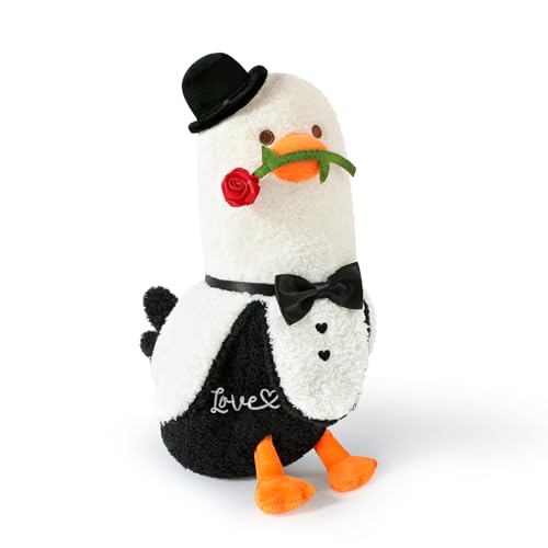 shownicer Plüschtier Banane Ente Kuscheltier Stofftier Kawaii Ente Plüsch Kissen Spielzeug Wurfkissen Ente Kissen Geschenk für Valentinstag Freundin Mädchen Kinder 3+ Jahre (Rose, 30cm)