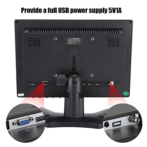10,1-Zoll-HDMI-Monitor 1920 * 1200 16:10 WLED-Laptop-Computer-Monitor, Tragbarer LED-LCD-Bildschirm mit HDMI/VGA/AV-BNC/USB-Eingang für Raspberry Pi PC-Überwachungskamera (EU-Stecker) – Bild 6