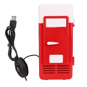 Minikoelkast, Mini-USB Kantoor Mini Verwarming Draagbare koeling Draagbare koelkast voor tweeërlei gebruik Drankkoeler voor Huidverzorging Voedsel Reizen naar huis Geschenk[rood]Banden velgen