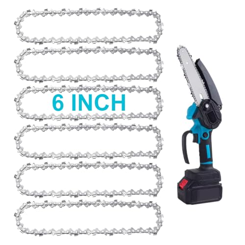6-Piece 6-Inch Chainsaw Chain Set for Mini Electric Chainsaws