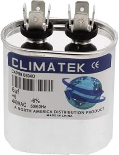 97F9595 - ClimaTek Upgraded Oval Capacitor Fits Genteq - 6 uF MFD 370 440 Volt VAC