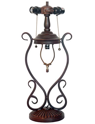 image for HT Tiffany Styled Decor Table lamp with Night Light, 17 Inch Wide Grap