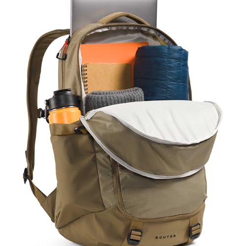 Image of The North Face Router Everyday Laptop Backpack - Daypack, Water Repellent, Laptop Sleeve, Reflective Details, Cedar /Lava Red, One Size