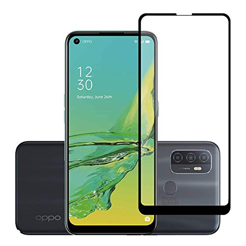 Image of Tempered Glass Screen Protector Compatible For Oppo A33 Full Screen Coverage (Except Edge to Edge) and Free Complete Easy Installation kit.