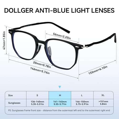 Image of Dollger Blue light Glasses for Women Men Oversized Anti Blue Light Blocking Glasses Frame Eye Strain Computer Eyewear