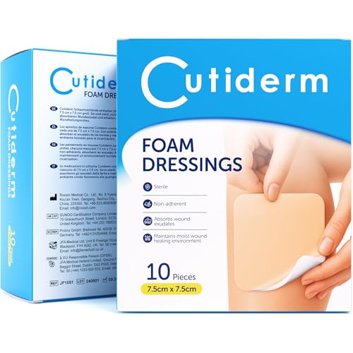 Cutiderm Foam Non-Adhesive Sterile Wound Dressing 7.5cm x 7.5cm - Pack of 10 Dressings