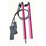 Kit de Barre de Pilates Portable - Kit de Barres de Barre de résistance à la résistance Physique - Idéal pour la Maison, entraînement Total du Corps, Gymnase, haltérophilie (Pink)