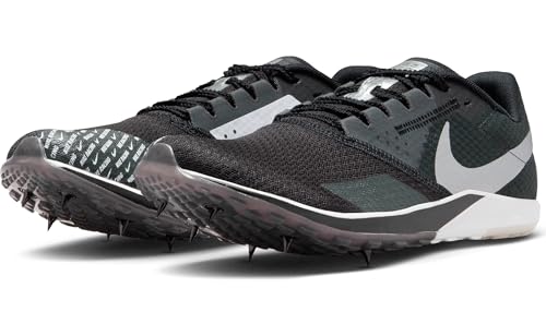 Nike Rival XC 6 Cross-Country Spikes (DX7999-001, Black/Metallic Silver-DK Smoke Grey) Size 132