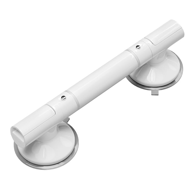 Asidero para ducha sin taladrar, asa de carga pesada con ventosa, capacidad de carga de 110 kg, asas extraíbles para personas mayores con bandas reflectantes, asa de ducha con ventosa para baño