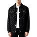 Men's Faux Suede Bomber Jacket Trendy Lapel Collar Checkerboard Pattern Jackets Casual Spring Fall Coat with Pockets