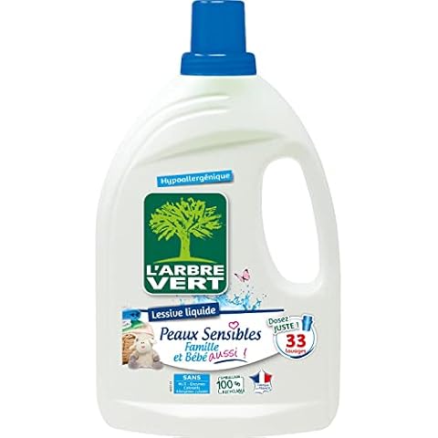 L'Arbre Vert Liquid Laundry Detergent for Sensitive Skin Family & Baby Also Hypoallergenic 33 Loads Cover