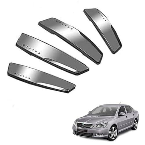 Image of Autokaar Status Car Door Edge Guard Scratch Protector Silver Universal for Skoda Kushaq /Slavia /Rapid /Kodiaq /Octavia /Fabia /Laura /Superb /Yeti