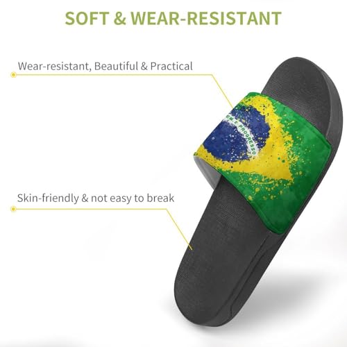 TAIZIYEAH Swimming Slippers for Women And Men Brazilian Flag Bathroom Sandals 423