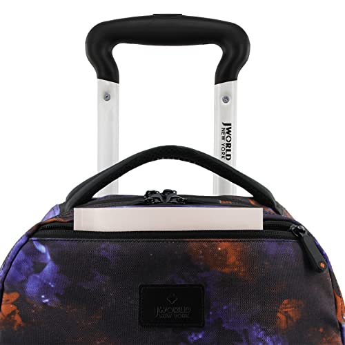 Image of J World Lunar Rolling Backpack. Laptop Bag With Wheels. Wheeled Carry-On Travel Luggage, Galaxy, 19.5 x 13 x 8 Inches