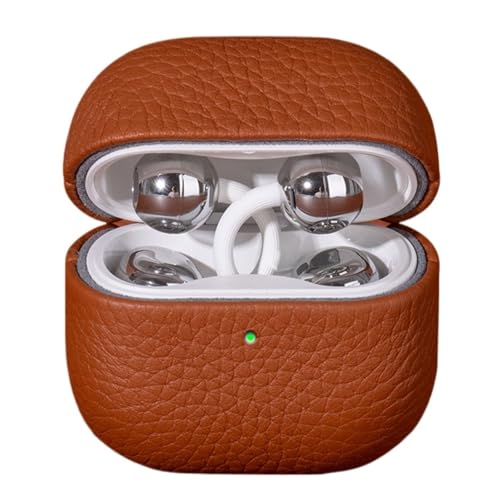 Genuine Leather Case for Huawei FreeClip 2, Fully-Wrapped Skin-Friendly Headphone Cases Shockproof Protective Protective Hard Cover Compatible with Huawei FreeClip 2