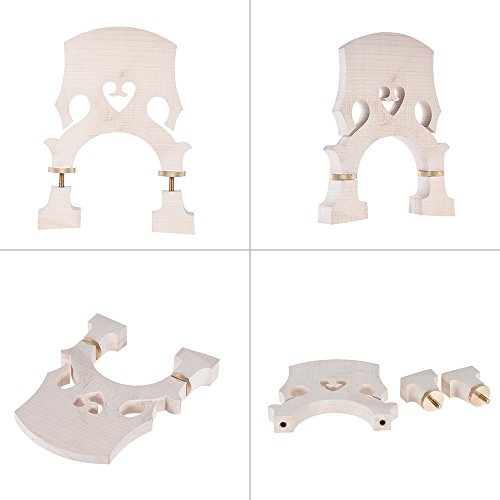 Fesjoy Bridge Standard Maple Bridge Replacement Part for 3/4 Size Double Bass Adjustable Upright Bass Bridge - Thumbnail 5