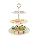 Hetoco Weiß 3-stöckig Gebäck Muffin Obst Kunststoff Kuchenständer Etagere Dessert ständer Display Servierständer Cupcake Ständer für Party, Geburtstag, Hochzeit, Weihnachten -Groß