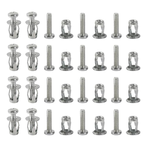 HugeDE 20 Pcs Hollow Metal Cavity Fixing Hollow Door Anchors Extra Short Hollow Wall Anchors Plasterboard Screw Plugs Drywall Anchor Kit with Screws for Drywall Curtain Gypsum Hardware M4 x 20mm