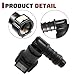 FALVFUN 2PCS Car Fuel Line Quick Connector, 90 Degree 9.89-ID6 Elbow Fuel Pipe Quick Connector with Seal Ring, Leak-Proof Auto Pump Connection Adapter, Universal for Most Vehicles