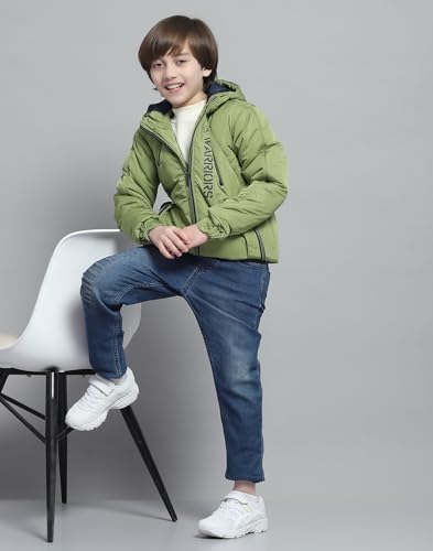 Image of Monte Carlo Boys Printed Green Hooded Neck Full Sleeve Jacket