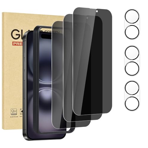 Protection écran anti-espion iPhone 16 pour le bureau et les transports avec vitre photo