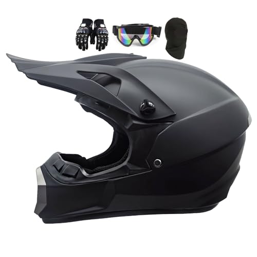Motorcross Helmet Adult ATV Dirt Bike Helmet With Goggles Gloves, Youth Motocross Offroad Street, Full Face MTB Helmet, Motorcycle Motocross Helmet Set Motorbike Off Road Crash Helmet