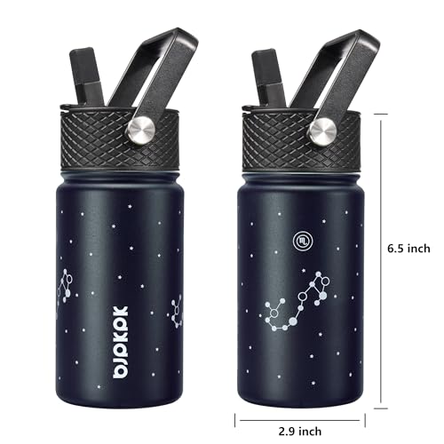 Image of BJPKPK Insulated Water Bottle, 15oz Stainless Steel with Straw Lid