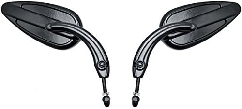 Krator Black Mirrors Universal Motorcycle Cruiser Compatible with Harley Davidson Street Glide