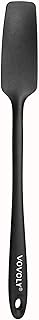 Vovoly Silicone Jar Spatula, Small Head with Long Handle, Rubber Spatulas Scraper for Jar, Blender, Bottle, etc. High Heat Resistant for Nonstick Cookware, Seamless, BPA Free, 11.2 Inch, Black.