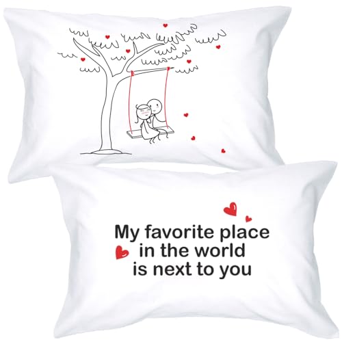 BoldLoft Next to You Couple Pillowcases-Cotton Couple Gifts for H...