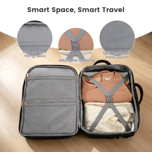 Image of Travelhouse 3 Piece Luggage Set 20 Inch Carry On Suitcase with Backpack