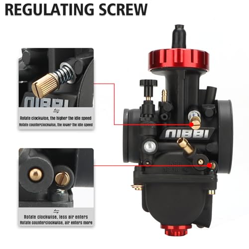 Image of NIBBI PWK 40mm Carburetor with Three Main Jets and One Pilot Jet of Performance Racing Carburetor for Replace Keihin or mikuni Carburetors