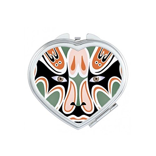 Miroir de poche de l'Opéra de Pékin compact et portable avec motif de masque traditionnel chinois