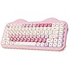 YUNZII Teclado mecánico inalámbrico C75, diseño del 75%, NKRO intercambiable en caliente, modo BT5.0/2.4G/USB-C, teclas Dye-Sub PBT MOA, montaje de junta RGB, bonito diseño de pastel para Mac/Win/Gaming (rosa, interruptor de caramelo)