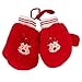 Guanti a manopola per bambini con cervo, protezione spessa, caldi guanti in peluche, per bambini 4 anni, in pile, spessi e caldi, traspiranti, per bambini invernali, Colore: rosso, Taglia unica