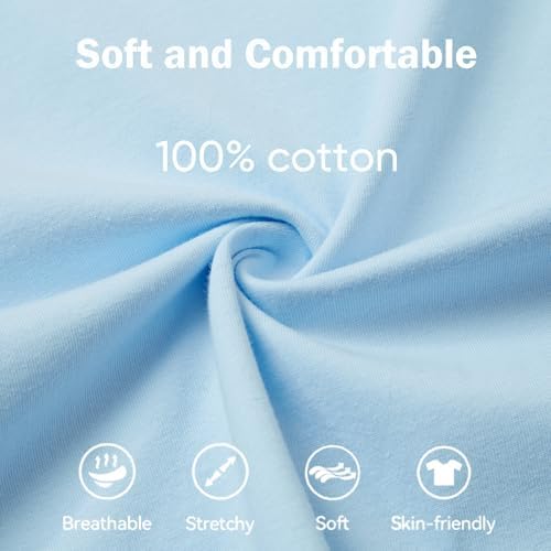 Mocolerno 6 Pack Boys Shirts Cotton Short Sleeve Shirts for Boys Kids T Shirts Clothes Youth Summer Tops for Toddler(2T-14Y) - 3