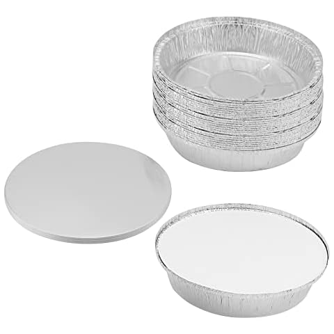 JAPCHET 30 Pack Round Aluminium Foil Trays Cover