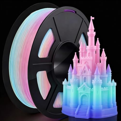 Image of 250G Glow in The Dark 3D Printer Filament 1.75mm Filajoy3D 3D Printing Filament Dimensional Accuracy + /- 0.02mm for Most FDM 3D Printers,Rainbow
