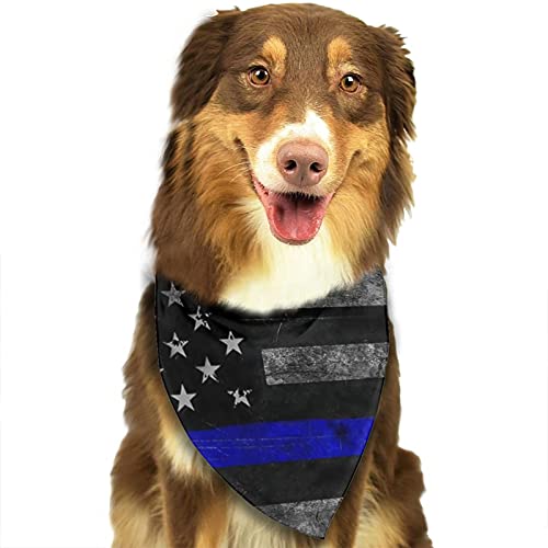 Blue Police USA Flag Dog Bandana Collars Triangle Neckerchief Bibs Scarfs Accessories Pet Cats and Baby Puppies Saliva Towel
