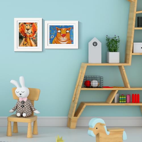 Image of upsimples 1 Pack Kids Art Frames 10x12.5, Front Opening 8.5 x 11 Frame for Artwork Display & Storage Holds 50, Kids Artwork Frames Changeable for Children Art Projects, Drawings, 3D Art, Crafts, White