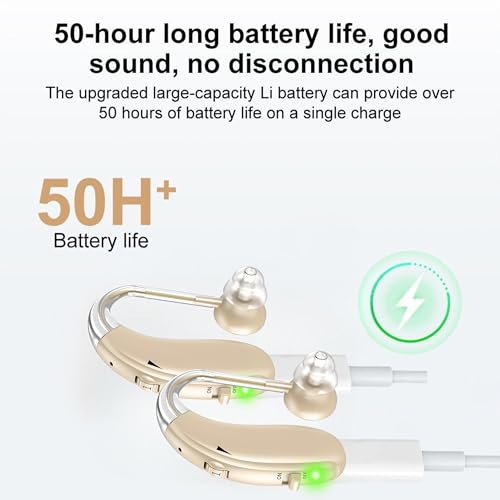 Image of Fastwell F27-2 Unit For Both Ear Rechargeable Hearing Aids for Adults with Hearing Loss, Mild To Moderate, Noise Reduction Ear Machine, (Gold-Pair) 1-Year Warranty