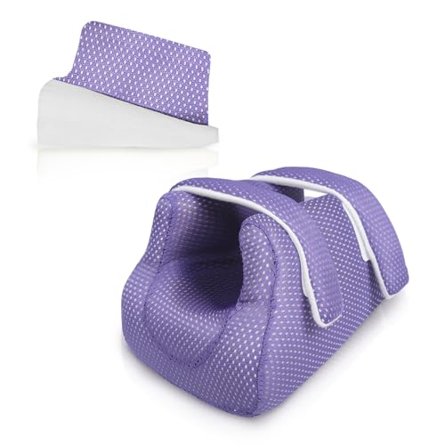 Image of 3D Compact Heel Protectors for Pressure Sores & Bed Sore Relief, Foot Elevation Pillow for Bedridden Patients, Heel Cushion for Post-Surgery Recovery, Foot Wedge Pillow to Reduce Pressure(Purple 1 pc)