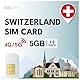 travSIM Schweiz SIM-Karte | 5GB Daten SIM - 15 Tage planlaufzeit | SIM-Karte Schweiz bietet unbegrenzten Internetzugang für Google, Facebook, Whatsapp, Instagram und mehr