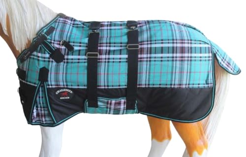 Image of CHALLENGER 1200D Foal Winter Blanket Miniature Pony Donkey Bellyband Turquoise Rustic