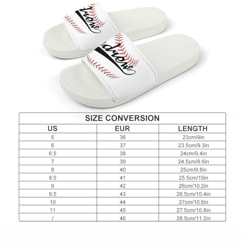 Custom Sports Slides Personalized Slippers - Baseball Sandals Quick Drying Softball Slippers Indoor Outdoor,Gifts for Men Youth Boy (White,Style 13)2
